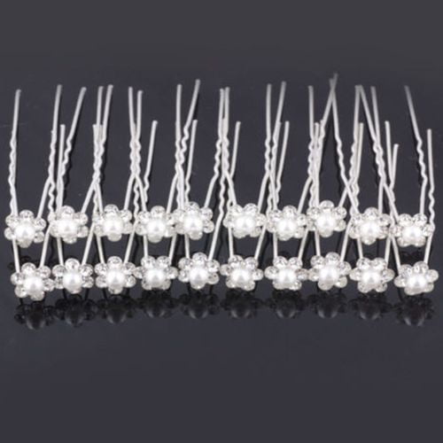 SALE! 20 PC Pearl Bridal Wedding Prom Crystal Rhinestone Hair Pins Flower Girl SALE! 20 PC Pearl Bridal Wedding Prom Crystal Rhinestone Hair Pins Flower Girl